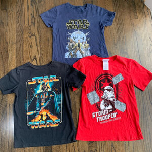 Lot 3 Boys STAR WARS Darth Vader Storm Trooper Navy Black Red T Shirts Size 6/7